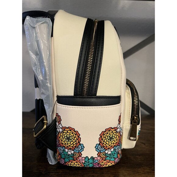 Disney Parks Pixar Coco Miguel Day Of The Dead Flowers Backpack Loungefly New - Picture 4 of 5